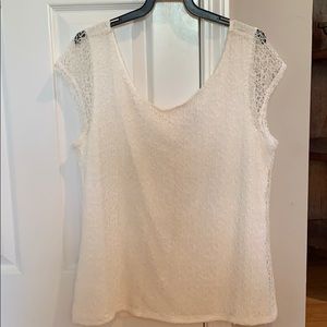Women’s off white lace cotton lined top.